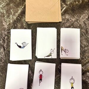 Yoga Pose Greeting Cards Set of 12 cards
